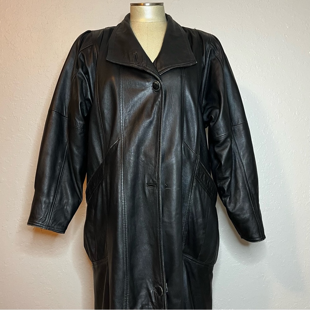 Black Long Leather Coat🖤